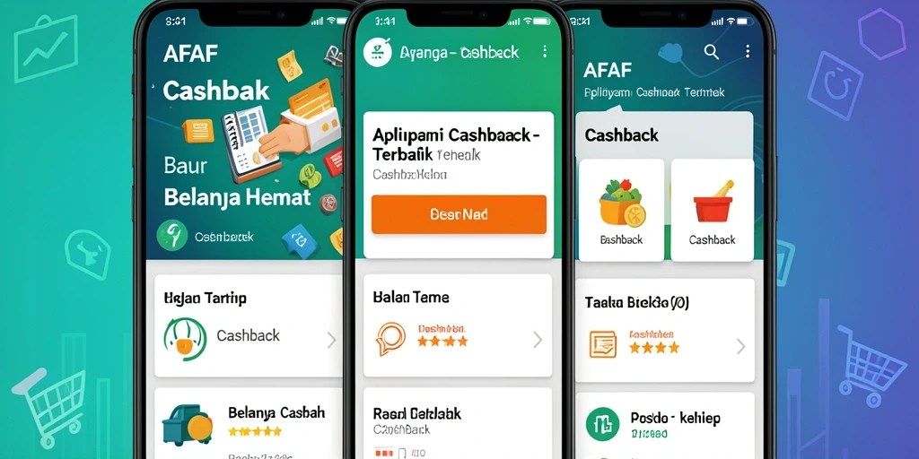 Antarmuka aplikasi AFAF menampilkan fitur Cashback yang menarik.