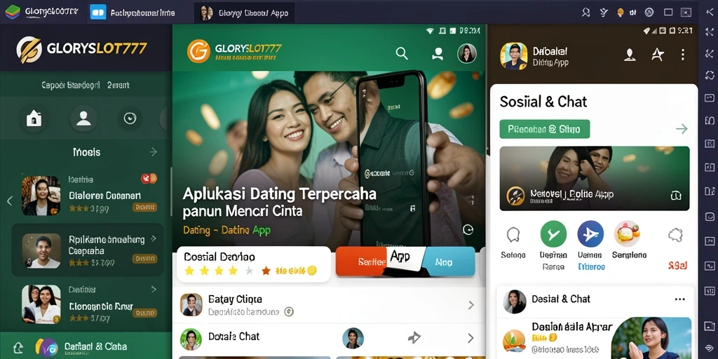 Antarmuka pengguna GLORYSLOT777 yang modern dan sederhana.