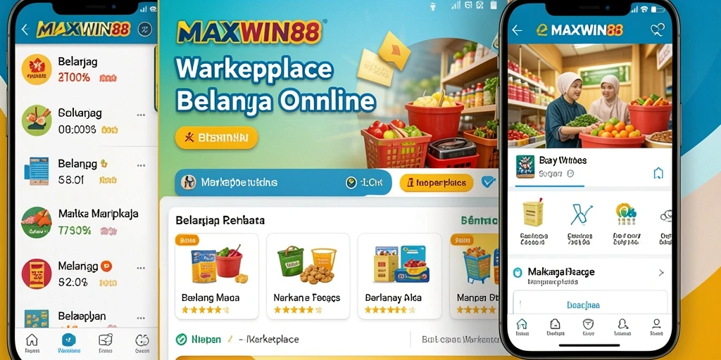 Tampilan utama MAXWIN88 yang menampilkan berbagai kategori produk untuk belanja.
