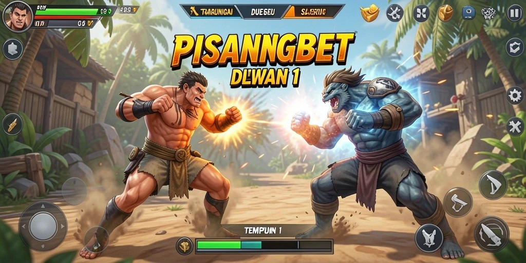Antarmuka PISANGBET dengan pertarungan 1 Lawan 1 yang mendebarkan.