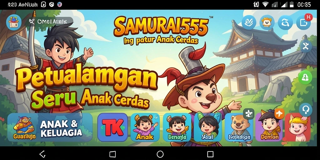 Tampilan antarmuka SAMURAI555 yang ceria dan interaktif.